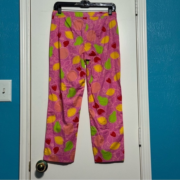 LILLY PULITZER Liza capri pants Hibiscus Pink Marzipan Print Size 4 EUC - Picture 12 of 14